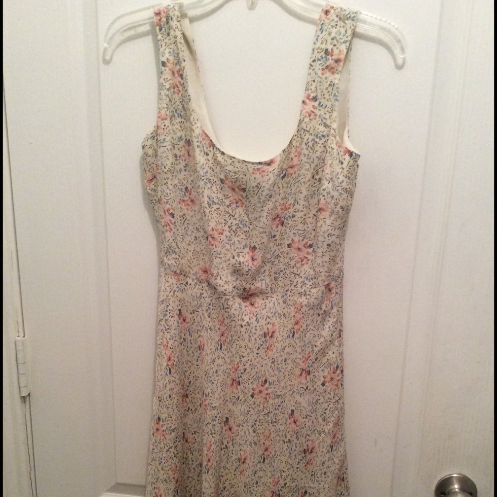 Ralph Lauren Cream Floral Sundress with Pink and Blue Accents
